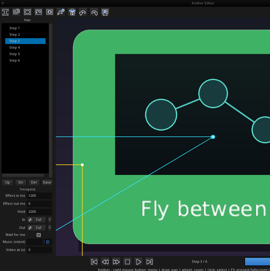 Editing a slide and its step path