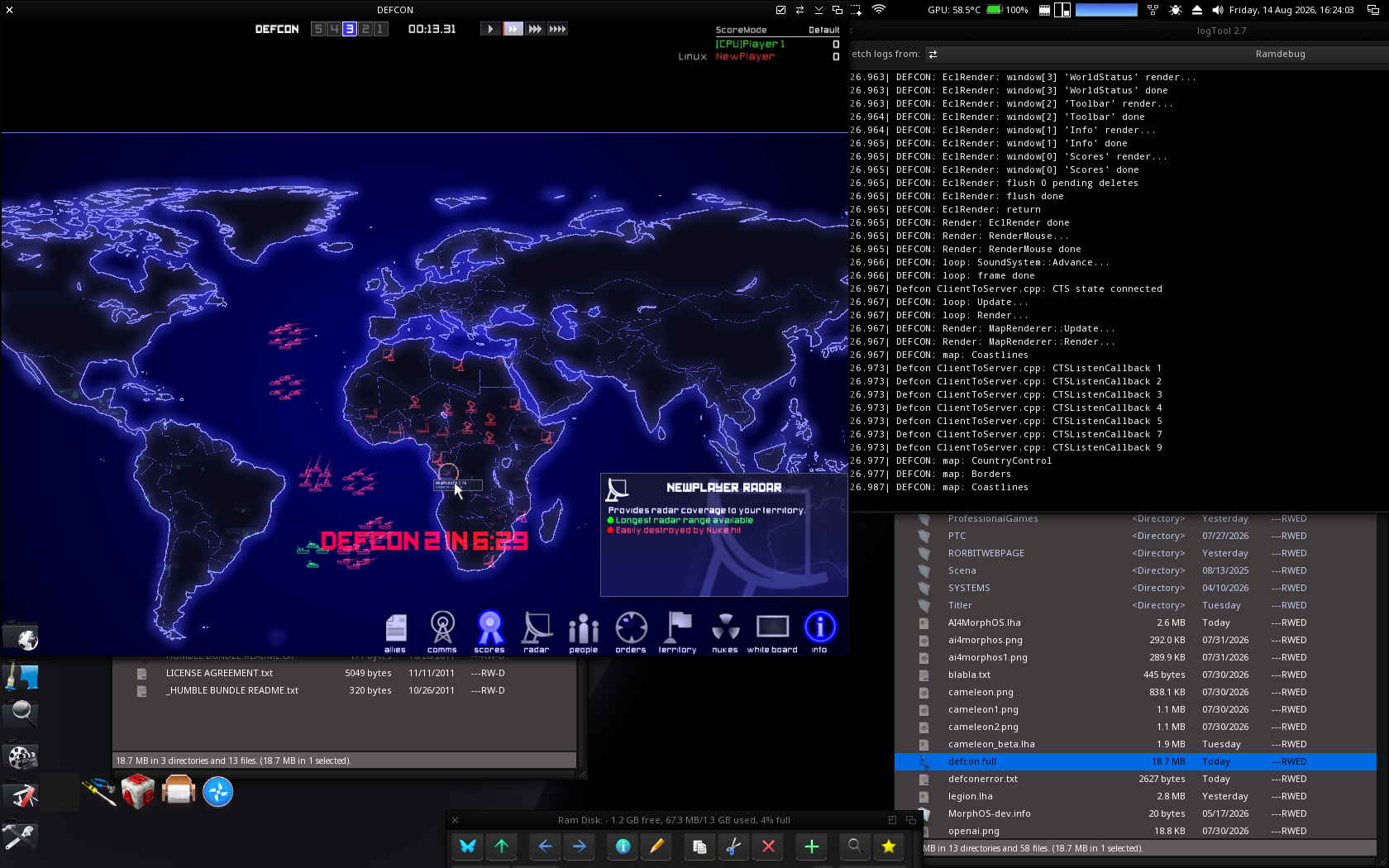 DEFCON on MorphOS