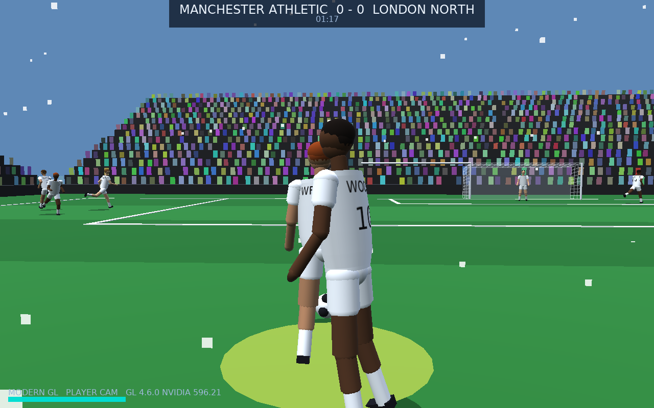 Snow falling during a match