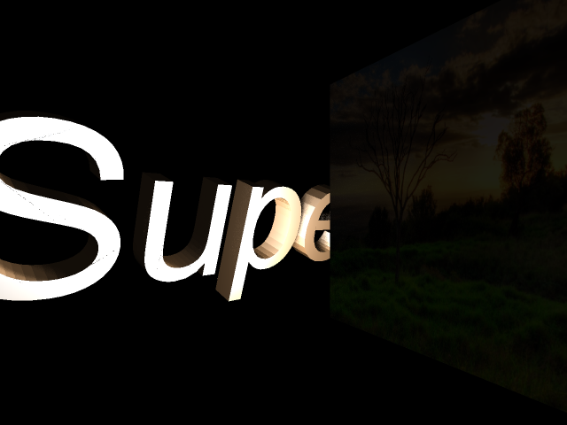 3D text with a textured quad