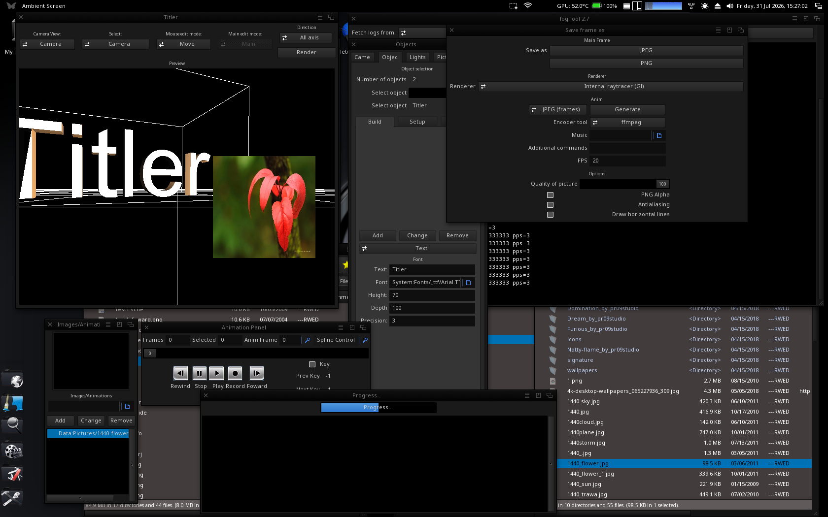 Text object properties and GI renderer